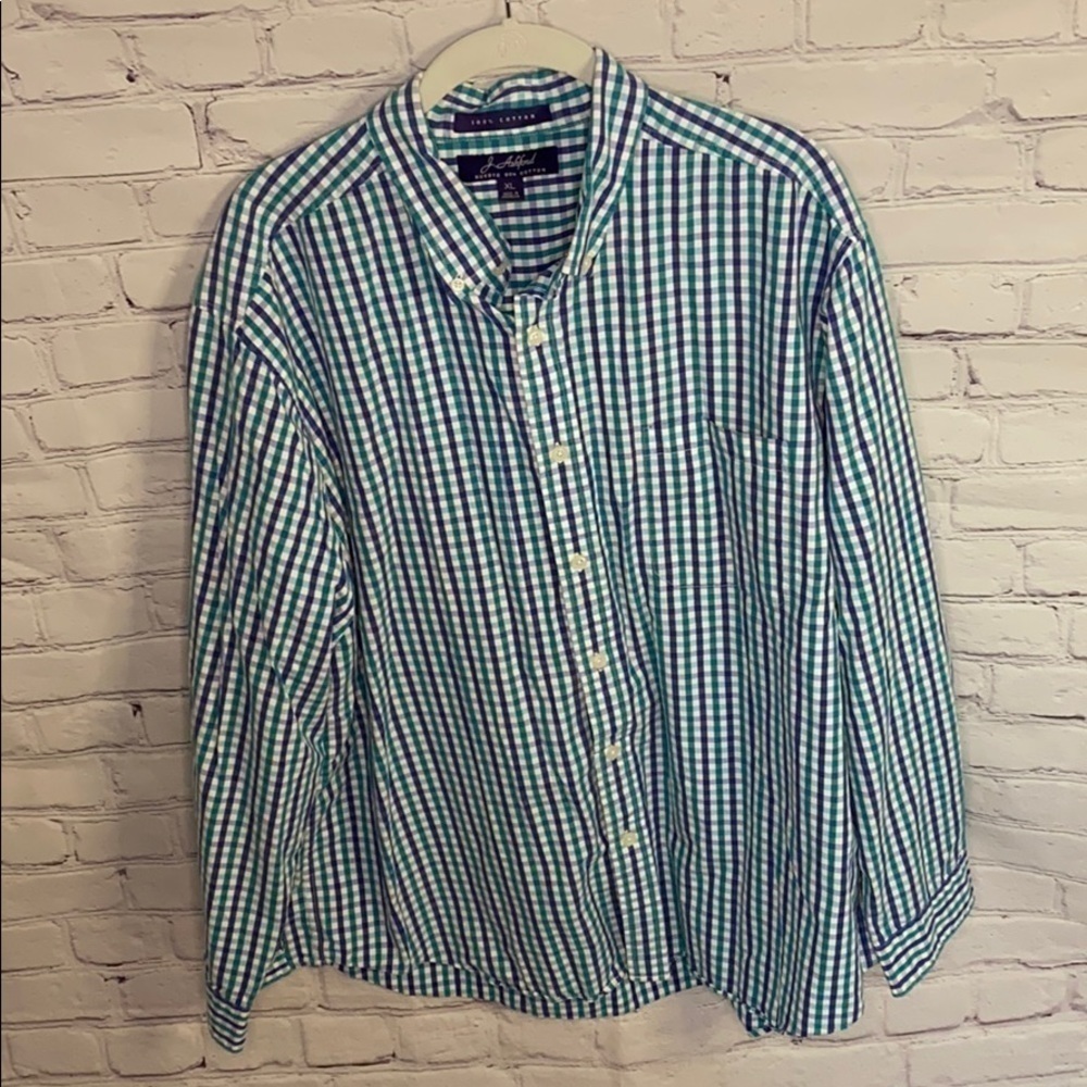 𝅺j Ashford | Green & Blue Plaid Button Down | XL